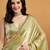 Green plain tissue festive wear saree with blouse piece