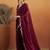 Burgundy plain chiffon designer saree with blouse piece