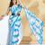 Blue printed blended cotton designer saree with blouse piece