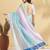 White printed blended cotton designer saree with blouse piece