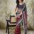 Red elegant printed polycotton saree with blouse piece
