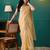 Yellow elegant printed organza saree with blouse piece