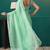 Green elegant printed organza saree with blouse piece