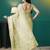 Green elegant printed organza saree with blouse piece