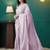 Pink elegant printed organza saree with blouse piece
