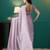 Pink elegant printed organza saree with blouse piece