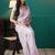 Pink elegant printed organza saree with blouse piece