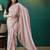 Peach elegant printed organza saree with blouse piece