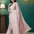Peach elegant printed organza saree with blouse piece