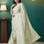 Green elegant printed organza saree with blouse piece