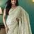 Green elegant printed organza saree with blouse piece