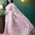 Pink elegant printed organza saree with blouse piece