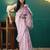 Pink elegant printed organza saree with blouse piece