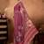 Purple elegant printed organza saree with blouse piece