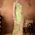Green elegant printed organza saree with blouse piece