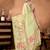 Green elegant printed organza saree with blouse piece