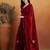 Maroon embroidered chiffon occasion wear saree with blouse piece