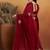 Maroon embroidered chiffon occasion wear saree with blouse piece