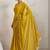 Yellow elegant printed georgette saree with blouse piece