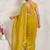 Yellow elegant printed georgette saree with blouse piece