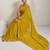 Yellow elegant printed georgette saree with blouse piece