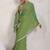 Green printed pure georgette casual saree with blouse piece