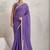 Purple elegant printed georgette saree with blouse piece