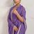 Purple elegant printed georgette saree with blouse piece