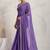 Purple elegant printed georgette saree with blouse piece