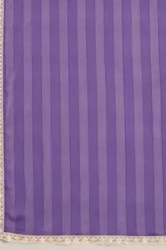Purple elegant printed georgette saree with blouse piece