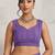 Purple elegant printed georgette saree with blouse piece