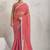 Red elegant printed georgette saree with blouse piece