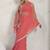 Red elegant printed georgette saree with blouse piece