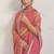 Red elegant printed georgette saree with blouse piece