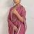 Pink elegant printed georgette saree with blouse piece