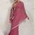Pink elegant printed georgette saree with blouse piece