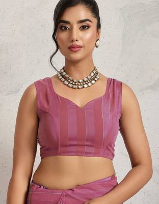 Pink elegant printed georgette saree with blouse piece 5