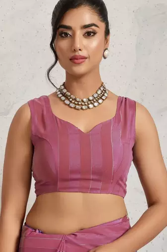 Pink elegant printed georgette saree with blouse piece