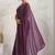 Purple elegant printed georgette saree with blouse piece