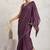 Purple elegant printed georgette saree with blouse piece