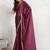Maroon plain georgette designer saree with blouse piece