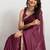 Maroon plain georgette designer saree with blouse piece