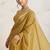 Mustard plain georgette designer saree with blouse piece