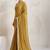 Mustard plain georgette designer saree with blouse piece