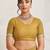 Mustard plain georgette designer saree with blouse piece