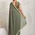 Olive plain georgette designer saree with blouse piece