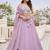 Lavender Scattered Bead Floral Buta Work Fendy Silk Flared Lehenga Choli with Blouse | Fully Stitched