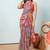 Pink elegant printed georgette saree with blouse piece