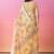 Off white printed linen casual saree with blouse piece