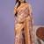 Orange elegant printed polycotton saree with blouse piece